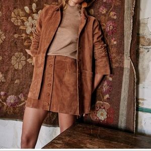 Sezane suede Alison skirt